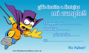Invitaciones de cumpleaños de Bart Simpson