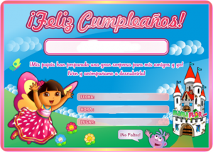 Tarjeta de cumpleaños de Dora la Exploradora